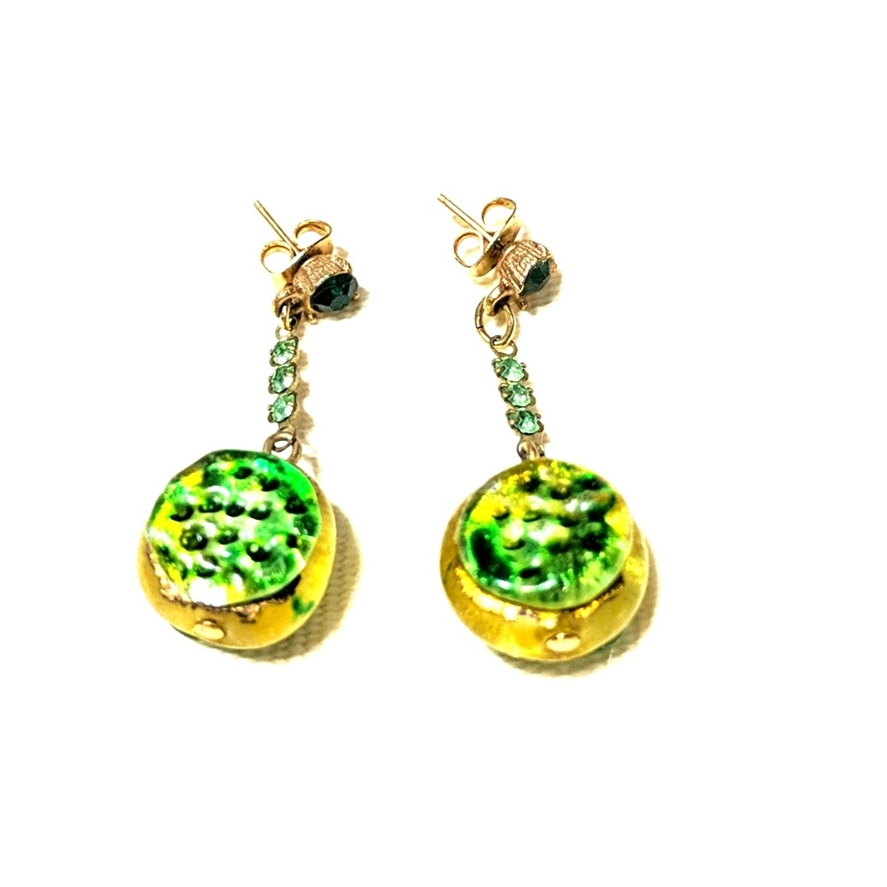 Vintage Lucite and Crystal earrings